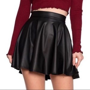 Cemi Ceri J2 Love Faux Leather Mini Skater Skirt